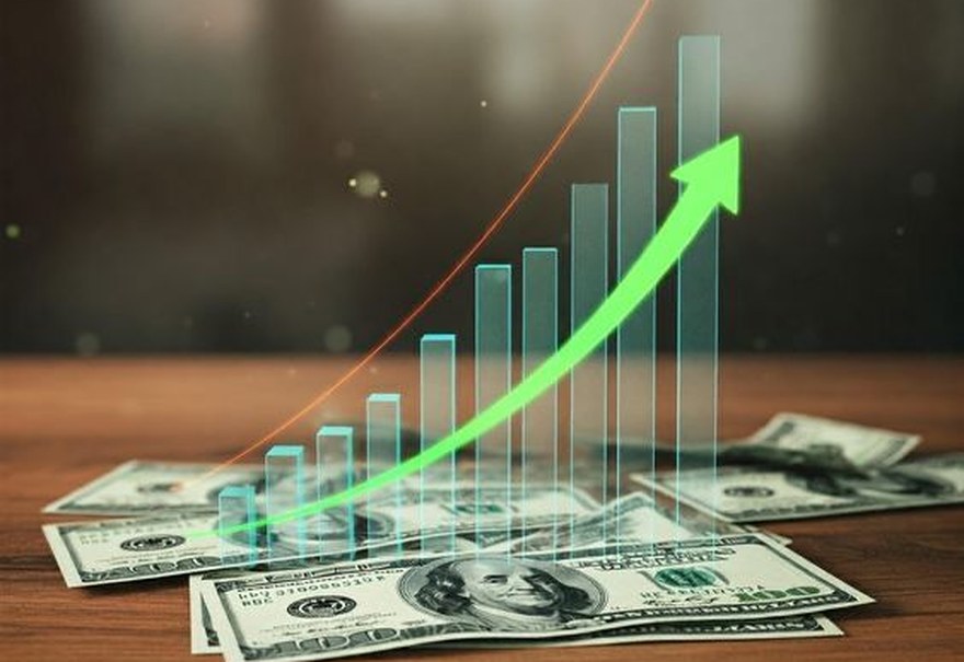 Cash and a rising chart — Lending Buddy $500 loans